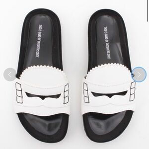 Band of outsiders Black and White Slide Sandals